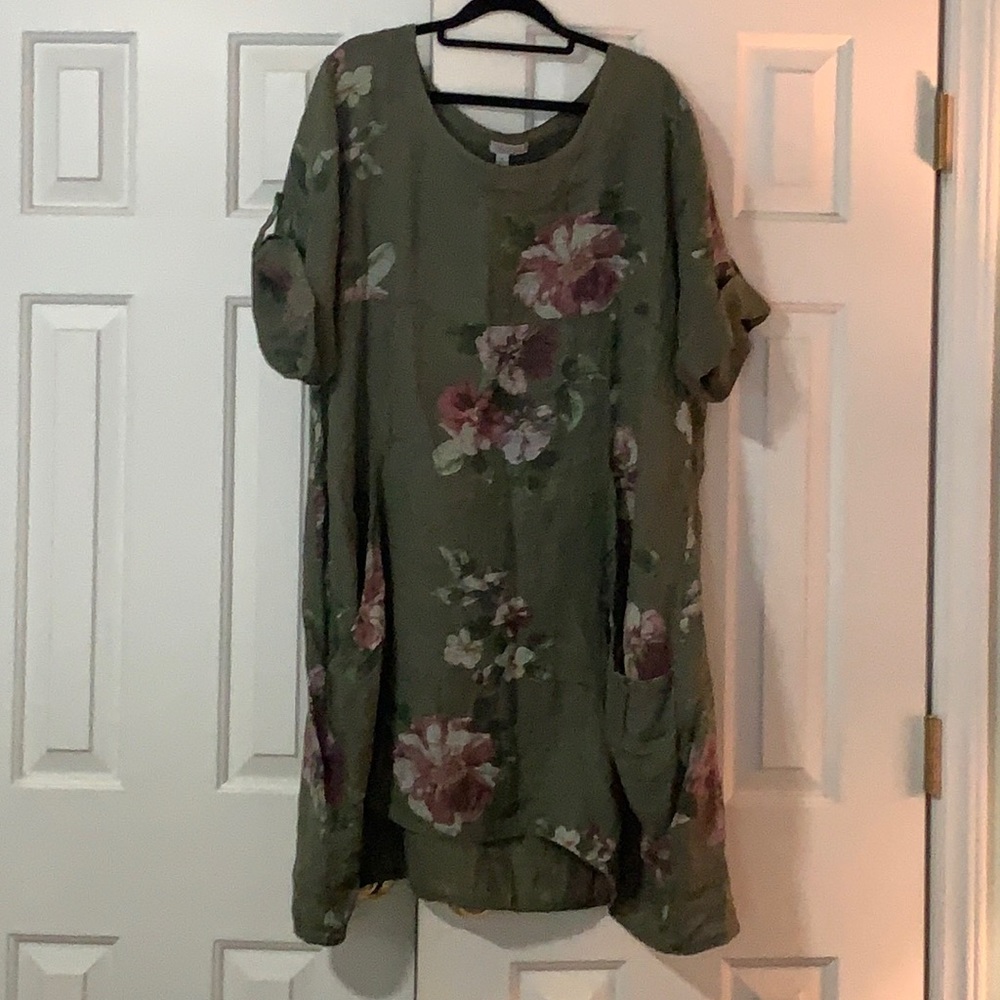 Linen dress.XL Made in Italy